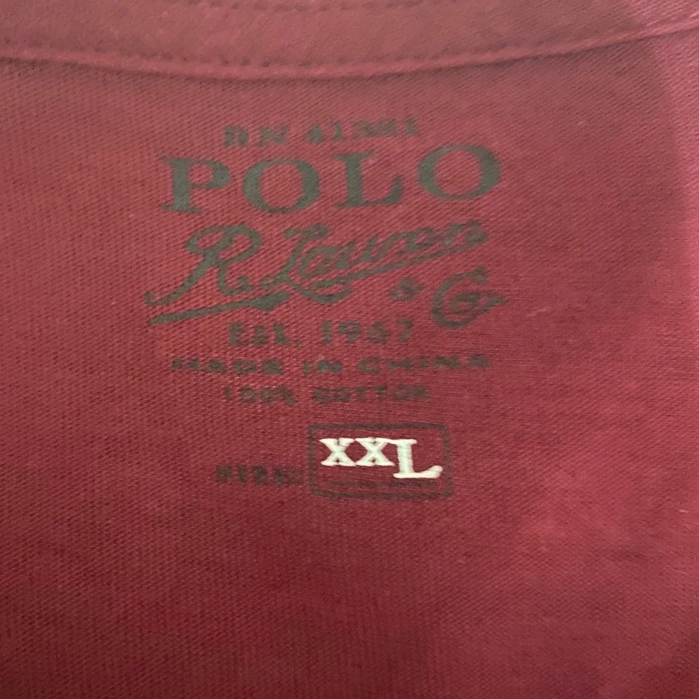 Polo Ralph Lauren T-Shirt Mens XXL Burgundy Preppy Pocket Long Sleeve